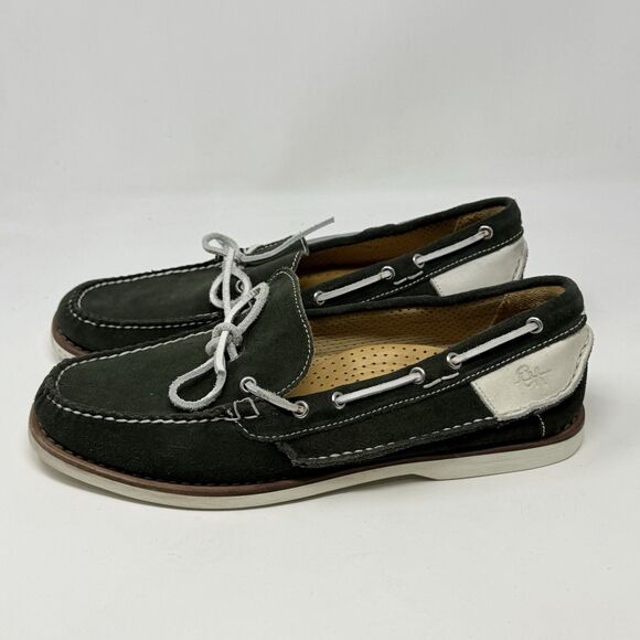 Ernest Hemingway Boat Deck Shoes Mens 12 M Green Suede White Leather Casual - Picture 2 of 15